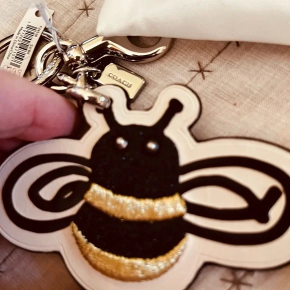 Coach Black and Gold Bee Keychain Or Bag Charm - Picture 5 of 9